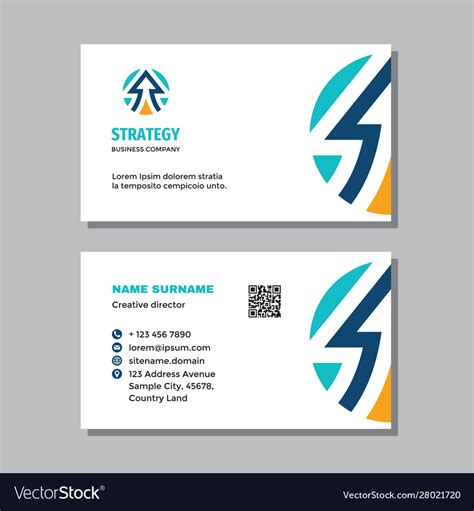 Business card template with logo - concept design Vector Image