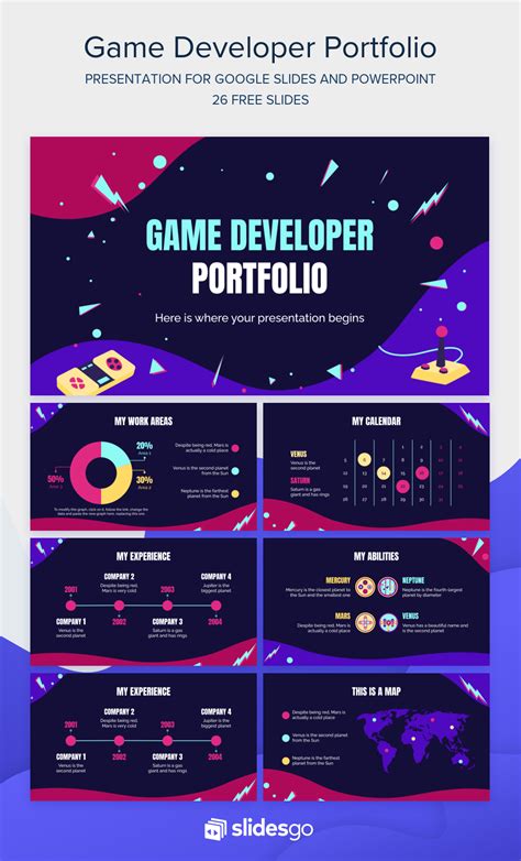 Game Developer Portfolio Google Slides & PowerPoint template