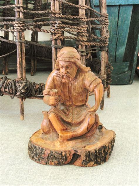 Antique Folk Art Wood Carving Nomad | Antique folk art, Folk art decor, Wood sculpture