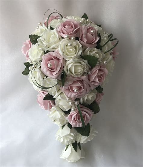 Artificial Wedding Flowers Brides Teardrop Bouquet Posy grass