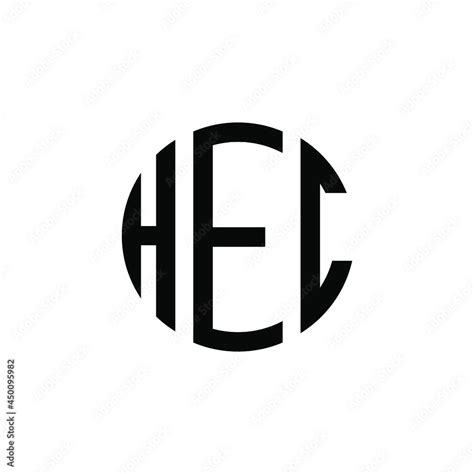 HEC letter logo design. HEC modern letter logo with black background ...