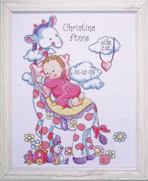 Cross Stitch Kit Tobin Giraffe Baby Birth Record