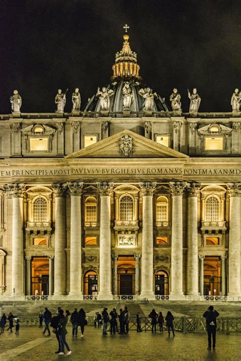 Saint Peters Basilica Night Scene, Rome, Italy Editorial Stock Photo ...