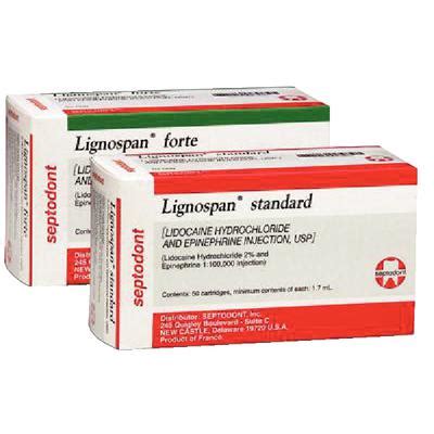 Lignospan® Anesthetic – Lidocaine Hydrochloride 2% with Epinephrine, 1.7 ml Cartridge, 50/Pkg ...