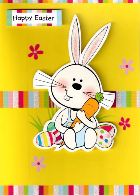 Happy Easter Cute Easter Bunny Rabbit Card | Cards