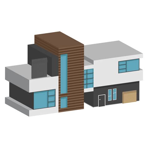 3D modern house or home. Isometric modern building and architecture. 19861668 PNG