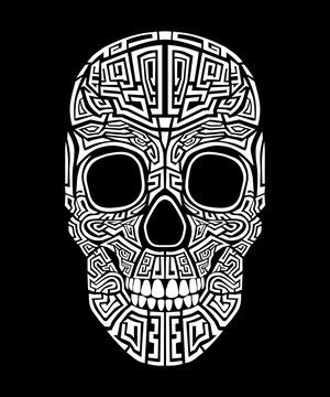 Aztec Skull Drawings Art