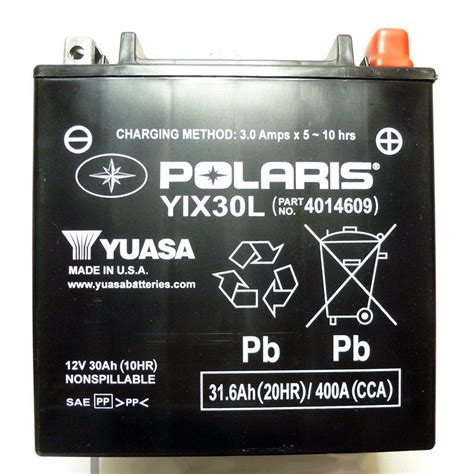 Polaris New OEM ATV UTV Battery 30AH 12 Volt AGM, Sportsman Ranger ...