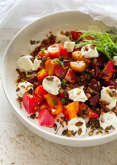 Beetroot Salad with Goats Cheese and Toasted Seeds