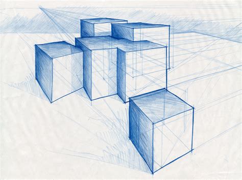 Cube Perspective Drawing at GetDrawings | Free download