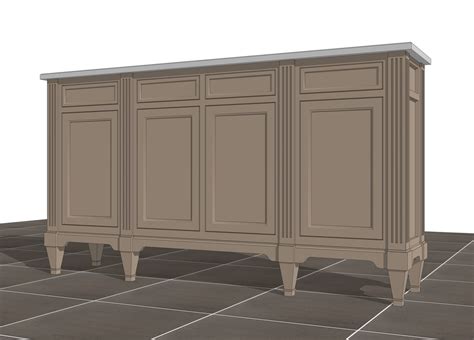 Free SketchUp interior console table model - (310) 431-7860 agcaddesign@gmail.com