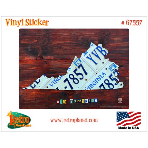 Virginia License Plate Style Vinyl Sticker Laptop Bumper Accessory ...