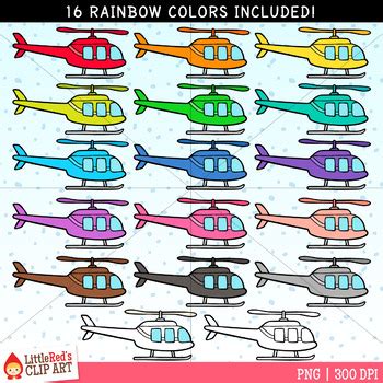 Rainbow Helicopter Clip Art by LittleRed | TPT