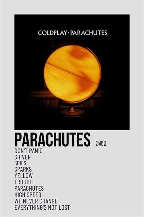 Parachutes – Coldplay aesthetic album poster