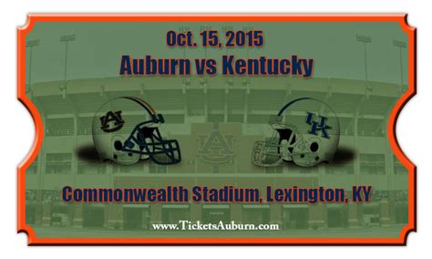 Auburn Tigers vs Kentucky Wildcats Football Tickets | Oct. 15, 2015