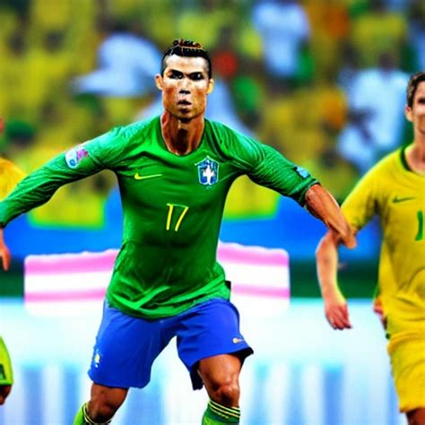 Cristiano Ronaldo in brazil jersey, 3D - Arthub.ai