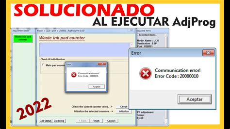 Solucionado Error de Comunicación AdjProg EPSON - YouTube