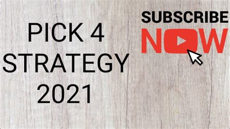 Pick 4 strategy 2021 explained - YouTube