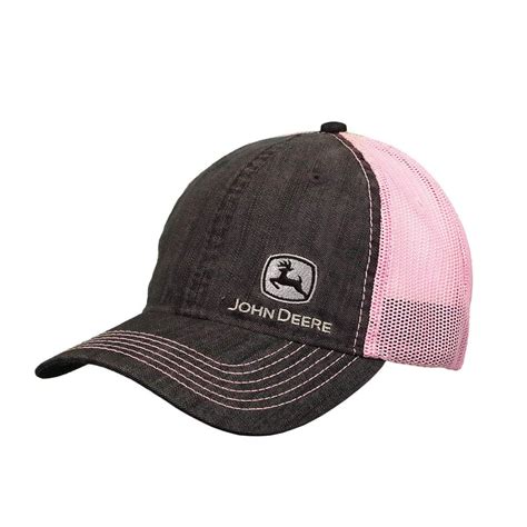 John Deere Ladies' Pink Chambray Mesh Hat/Cap - LP73335 - Walmart.com ...