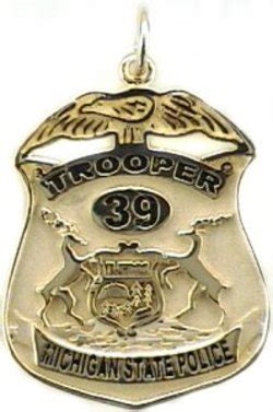 26x21mm Michigan State Trooper Badge (Large) in 14k Gold - Austin ...