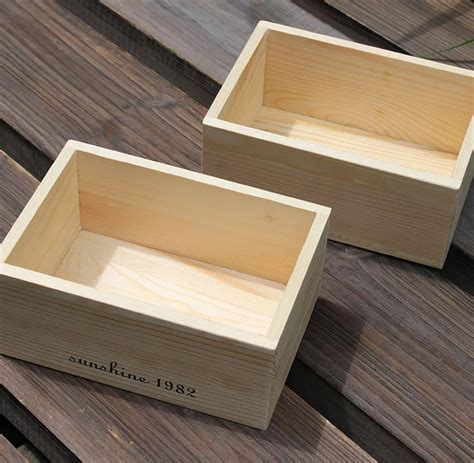 Natural Wood Color Solid Wooden Box Zakka Small Size For Jewery and ...