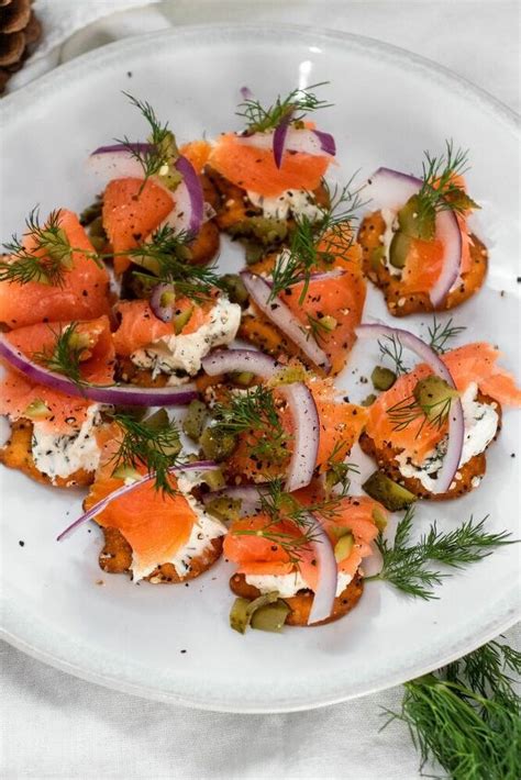 Salmon Lox & Cream Cheese Cracker Appetizer Recipe | Foodtalk