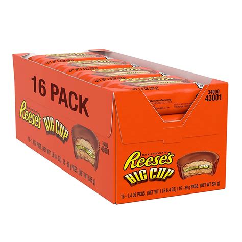 Reese's Big Cup 16-Pack - 22.4 Oz Total | Peanut Butter Chocolate Cups