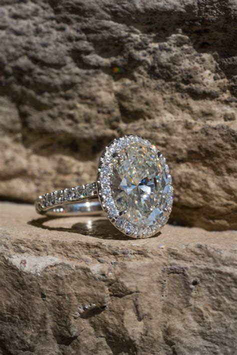 Oval-Cut Diamond Halo Engagement Ring - Diamonds By Raymond Lee