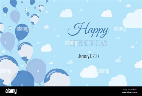 Antarctica Independence Day Sparkling Patriotic Poster. Row of Balloons ...