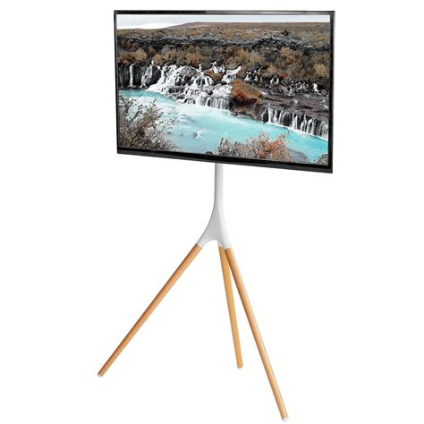 VIVO White Artistic Easel 45" to 65" Screen Studio TV Display Stand | Adjustable TV Mount w ...