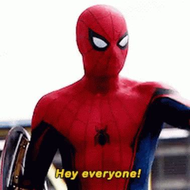 Spideysav Hey Everyone GIF - Spideysav HeyEveryone Spiderman - Discover & Share GIFs