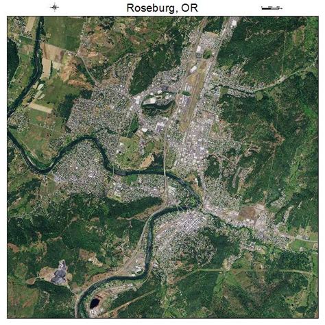 Aerial Photography Map of Roseburg, OR Oregon