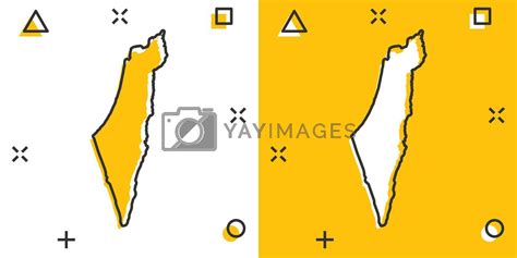 Vector cartoon Israel map icon in comic style. Israel sign illustration ...