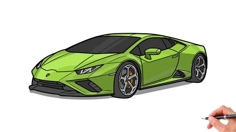 How to draw a LAMBORGHINI HURACAN evo rwd 2021 / drawing lambo evo rwd 2022 sports car - YouTube