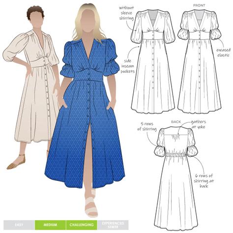 Belle Woven Dress Sewing Pattern – Casual Patterns – Style Arc