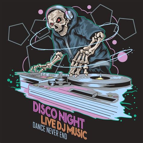 Skeleton Music DJ Party Design 1019276 Vector Art at Vecteezy