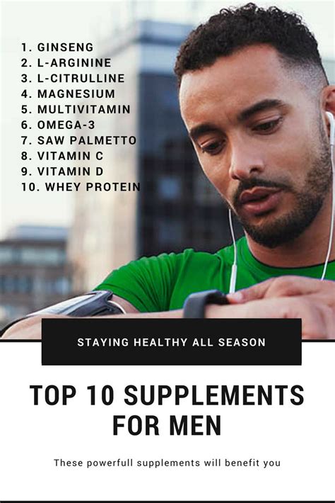 Top 10 Supplements for Men | How to stay healthy, L arginine, Supplements