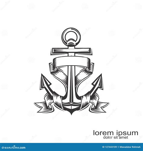 Anchor logo design stock vector. Illustration of sign - 127443109