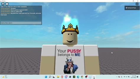 ROBLOX - Bypassed clothing (P word shirt) - YouTube