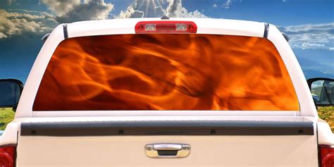 FLAMES 1 Rear Window Graphic tint decal truck view thru vinyl - Walmart.com