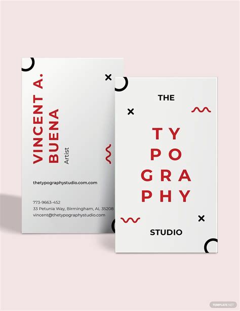 Typography Studio business card Template in Word, Publisher, PSD, Pages, Illustrator, Google ...