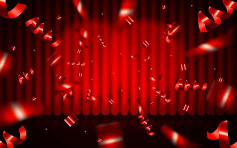 Free Vector | Closed red curtain stage background