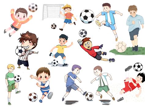 Kids playing football Clipart by Zyan on Dribbble