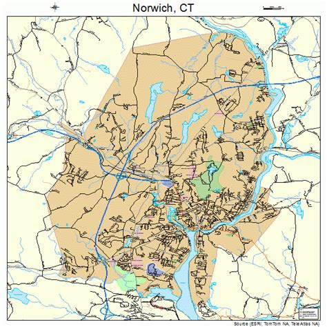 Norwich Connecticut Street Map 0956200