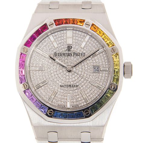 Audemars Piguet Royal Oak Rainbow Automatic Diamond White Gold Unisex Watch 15413BC.YY.1220BC.01 ...