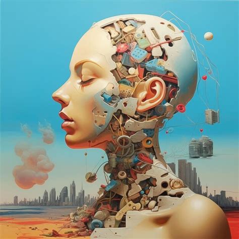 Premium AI Image | cyber futuristic oil painting f ace portrait style ...