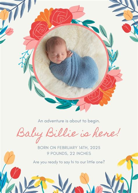 Baby Announcement Cards Free Template - FREE PRINTABLE TEMPLATES