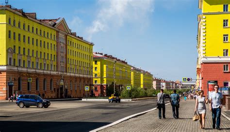 Norilsk, Russia, the world's northernmost city with over 100,000 inhabitants and one out of only ...