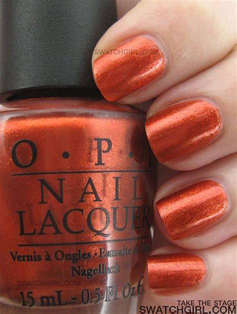 OPI Burlesque collection – Take The Stage - swatchgirl.com | Nail polish, Orange nails, Nails