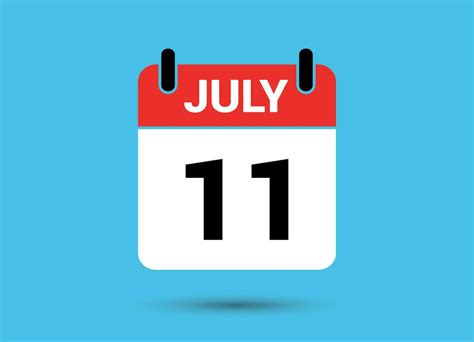 July 11 Calendar Date Flat Icon Day 11 Vector Illustration 32460478 ...